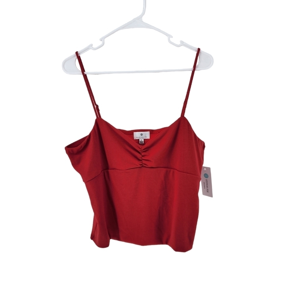 Socialite Women's Jermaiah Red Sleeveless Knit Top - XL